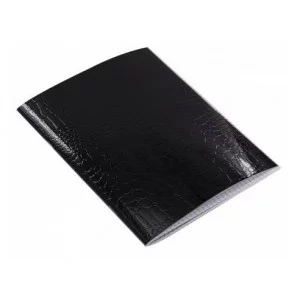 Тетрадь 48л., А5, клетка, Alingar "Black Croco  metallic", скрепка, дизайнерский картон, тиснение, блок офсет, 100% белизна AL12393