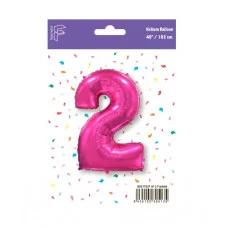 Шар (40\'\'/102 см) Цифра, 2, Фуше, 1 шт. в уп. B901762F