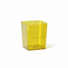 Подставка настольная "Стакан квадратный" неон тонированный желтый ERICH KRAUSE 51505 377045