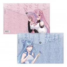 Папка-конверт на кнопке пластиковая ErichKrause Manga Girls, A4, ассорти 61156