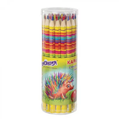 Карандаш с многоцветным грифелем ЮНЛАНДИЯ MAGIC 1 штука, утолщенный, заточенный, 181373