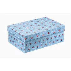 Коробка прямоугольная одинарная Снегири 36х24х8 КК-8335