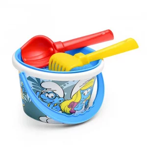"Смурфики: Затерянная деревня-6" набор №1: ведро среднее с наклейкой, ситечко, совок №2, грабельки №2 65070