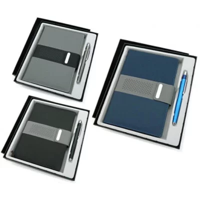 Набор подарочный DA-205 Записная книжка А5 100л. клетка, обложка твердая текстиль, клапан на магните + авт. син. ручка, цвет ассорти, 327712