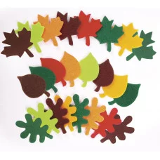Наклейки из фетра "Листья", 24 шт., ассорти, ОСТРОВ СОКРОВИЩ, 661479