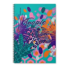 Тетрадь общая ученическая на спирали ErichKrause IQ FineLine Tropical В5 80 листов клетка глянц. ламин. блок 80г/м2 ассорти 62114