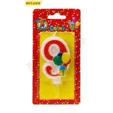 Свеча для торта Весёлый праздник красная Цифра 9 С-5923 466-5-307-35923-5