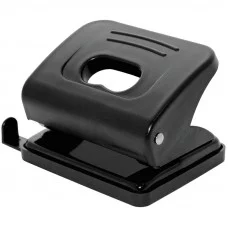 Дырокол OfficeSpace 20л., пластиковый, черный, с линейкой Спейс 222110