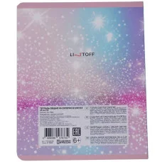 Тетрадь предметная "Сияние" 48л Скрепка Клетка/Линия Обл мел картон тис фол серебро ламин soft-touch Бум бел оф 60г