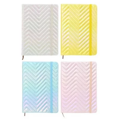 Ежедневник-блокнот: обложка ПВХ, цветная с голографическим покрытием /ассорти/, на резинке МС-6002