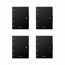 Тетрадь общая с пластиковой обложкой на кольцах ErichKrause Accent, ассорти, А5, 80 листов, клетка, на кнопке 51429