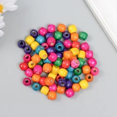 Бусины для творчества дерево "Разноцветные" набор 80 шт 1,1х1,2 см   7842121