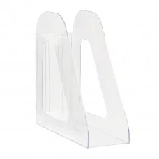 Лоток для бумаг вертикальный СТАММ "Фаворит", прозрачный, ширина 90мм 351557