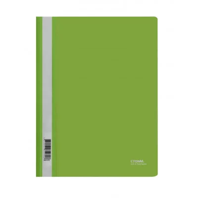 Папка-скоросшиватель пластик. СТАММ А4, 180мкм, салатовая с прозр. верхом 362117