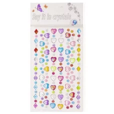 Наклейки-стразы Alingar, акриловые, "Набор сердечек", пакет с европодвесом AL10146