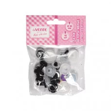 Глазки винтовые с фиксатором круглые черные d16 10шт с блеском е/п DEVENTE 8001331 181564