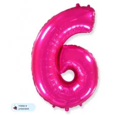 Шар (40\'\'/102 см) Цифра, 6, Фуше, 1 шт. в уп. B901766F
