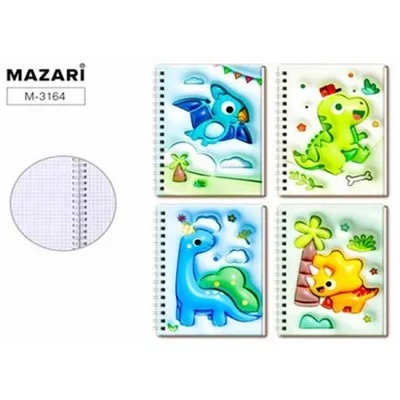 Блокнот ДИНОЗАВРИКИ 13х18 см, 78 л. внутренний блок в клетку, мягкая объемная обложка M-3164