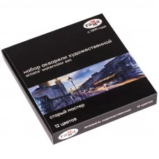 Акварель художественная Гамма "Старый Мастер", 12цв.*2,6мл, кюветы, картон 324938