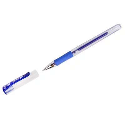 Ручка гелевая Crown "Jell-Belle" синяя, 0,5мм, грип, штрих-код 001977