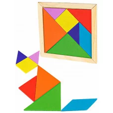 Деревянная игрушка. Головоломка "ТАНГРАМ-1" 11 см (7 цветов)(в слюде) (Арт. AN02256) AN02256