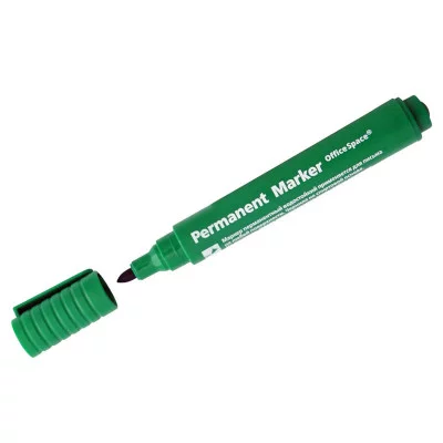 Маркер перманентный OfficeSpace "8004" зеленый, пулевидный, 2мм Спейс 158729
