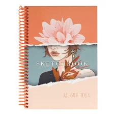 Скетчбук А5 Цветок (А5, 7БЦ, гл лам, 64л, 100г) C64-0880