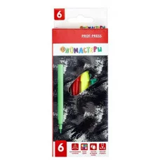 Фломастеры с вентилир колпачком 6цв. МИЛИТАРИ (ФВ-2566) в картон.коробке, ФВ-2566