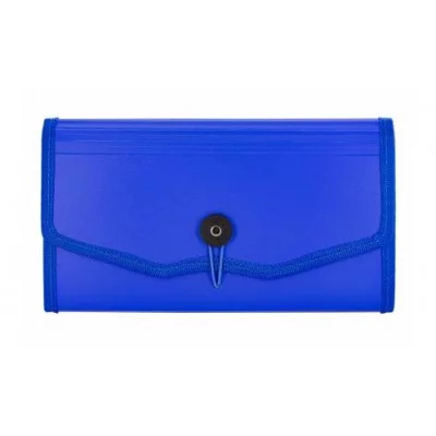 Папка-картотека Alingar 260х140 мм на пуговице пластик 900 мкм 12 отделений синий 1шт AL12823