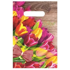 Пакет полиэтиленовый вырубной Тюльпаны с бантом 20х30 НФ-00000789