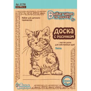 Выжигание Доски для выжигания 2 шт Котик блистер 103418