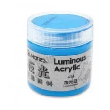 Краска акриловая 50 мл. DJ-373 Люминисцентная "Голубая" в баночке №414 Maries 332993
