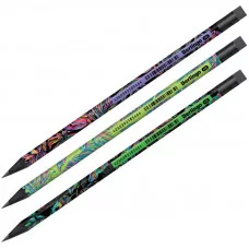 Карандаш ч/г Berlingo "Neon Paradise" HB, черное дерево, круглый, заточен., с ластиком, ассорти 320762