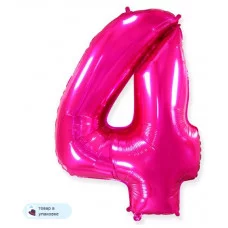 Шар (40\'\'/102 см) Цифра, 4, Фуше, 1 шт. в уп. B901764F