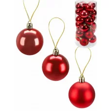 Набор ёлочных шаров 24 шт Новогоднее настроение, 5 см, красный НУ-3438
