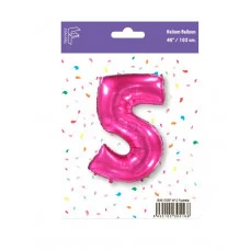 Шар (40\'\'/102 см) Цифра, 5, Фуше, 1 шт. в уп. B901765F