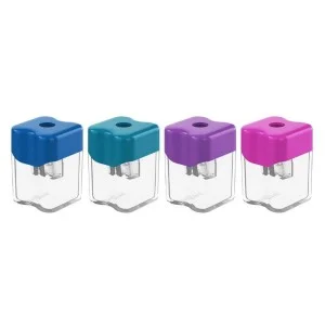Точилка пластиковая ErichKrause Wave Mini, Vivid, с контейнером, ассорти  60043