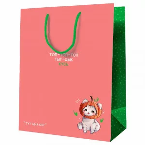 Пакет подарочный 1шт 18*23*10см MESHU "Тут был кот", ламинированный 354764