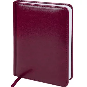 ЕЖЕДНЕВНИК А6, 128л. недатир. TOUCH SKIN - BORDEAUX (128-3182) кожзам (бордовый) 128-3182
