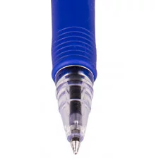 Ручка шариковая Crown "Low Vis" синяя, 0,7мм, грип, штрих-код 207941