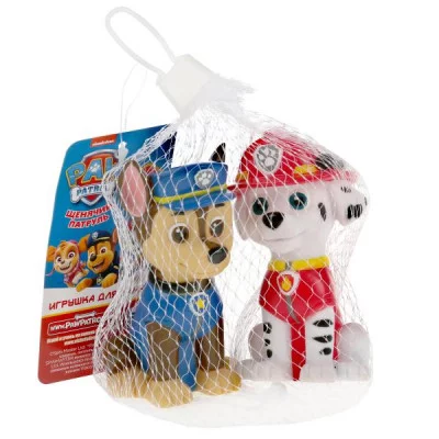 Игрушка для ванны "Щенячий Патруль, Маршал и Чейз" 10 см, 2шт, сетка (10216170/140721/0209177/4,Китай ) LXMAR-CHASE-DOGP