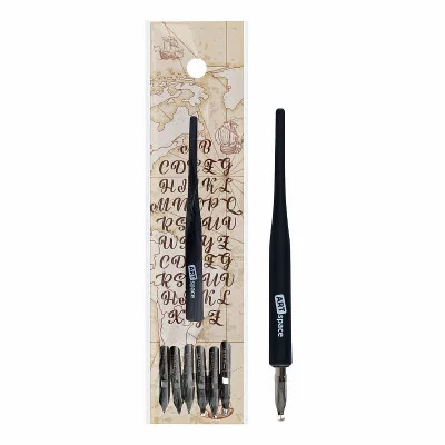 Перья каллиграфические ArtSpace, круглые, 6шт. с держателем, в пакете 340538