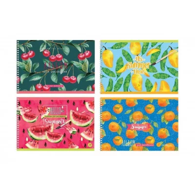 Альбом для рисования А4 гребень 24л Hello summer (ассорти) АР4гр24 8776 Аль2695