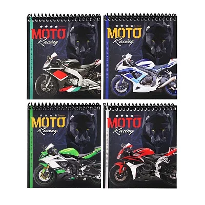 БЛОКНОТ А6 40л на цвет. спирали МОТОЦИКЛ И ПАНТЕРА Б40-1782