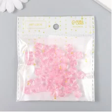 Бусины пластик "Кристалл многогранник. Розовый нюд" прозрачный набор 20 гр 1х1х1 см   9431076