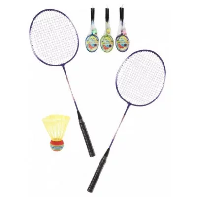 Бадминтон металлический 2 ракетки 64х20,5 см., волан цветной 1  шт., сетка, в ассорт. 665A