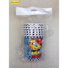 Стаканы бумажные Гонки (250 мл. 6 шт.) еврослот, ПФ 3 СП-0876