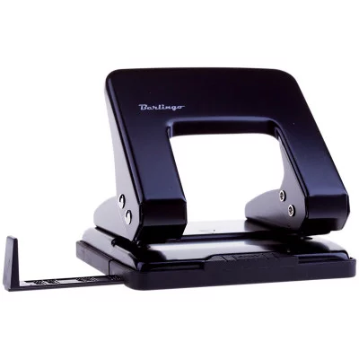 Дырокол Berlingo 20л., металлический, черный, с линейкой BERLINGO_ 138299