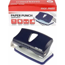 Дырокол (ДР-2779), на 10л., пластик./к в карт. коробке, т.синий ДР-2779
