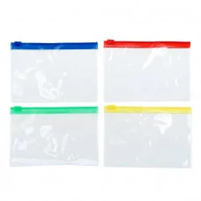 Папка-конверт на молнии формат А6 120мкр прозрачная молния МИКС 13*9см 677135